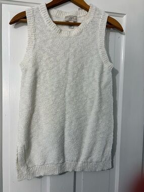 LOFT Cream White Sleeveless Knit Tank